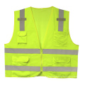 Safety Vest in 100%Polyester Knitting Fabric with Pockets and Replfetive Tapes